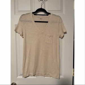 Madewell cream cotton V-neck size small